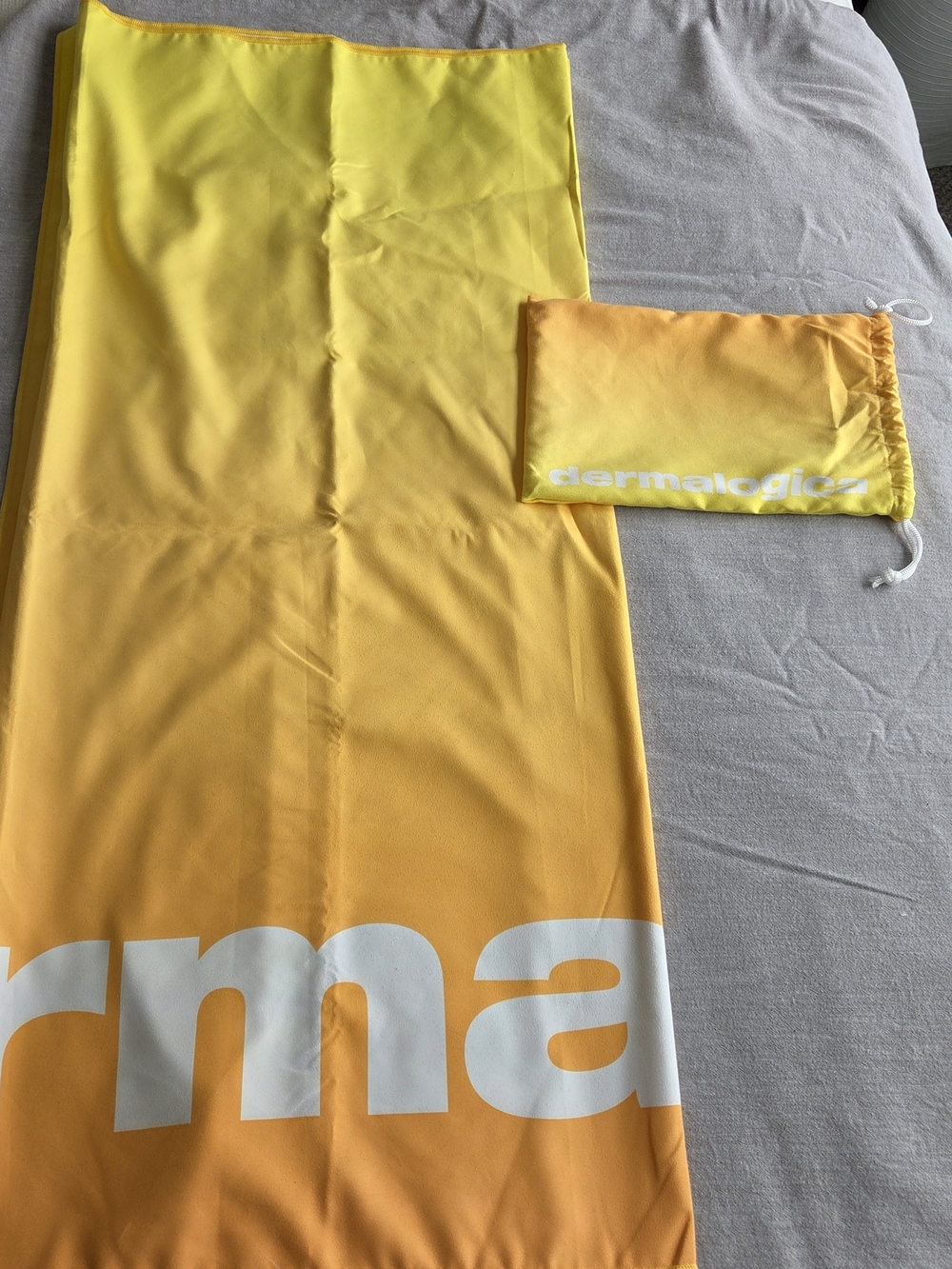 Dermalogica Yellow Ombre Beach Towel with Carry Pouch